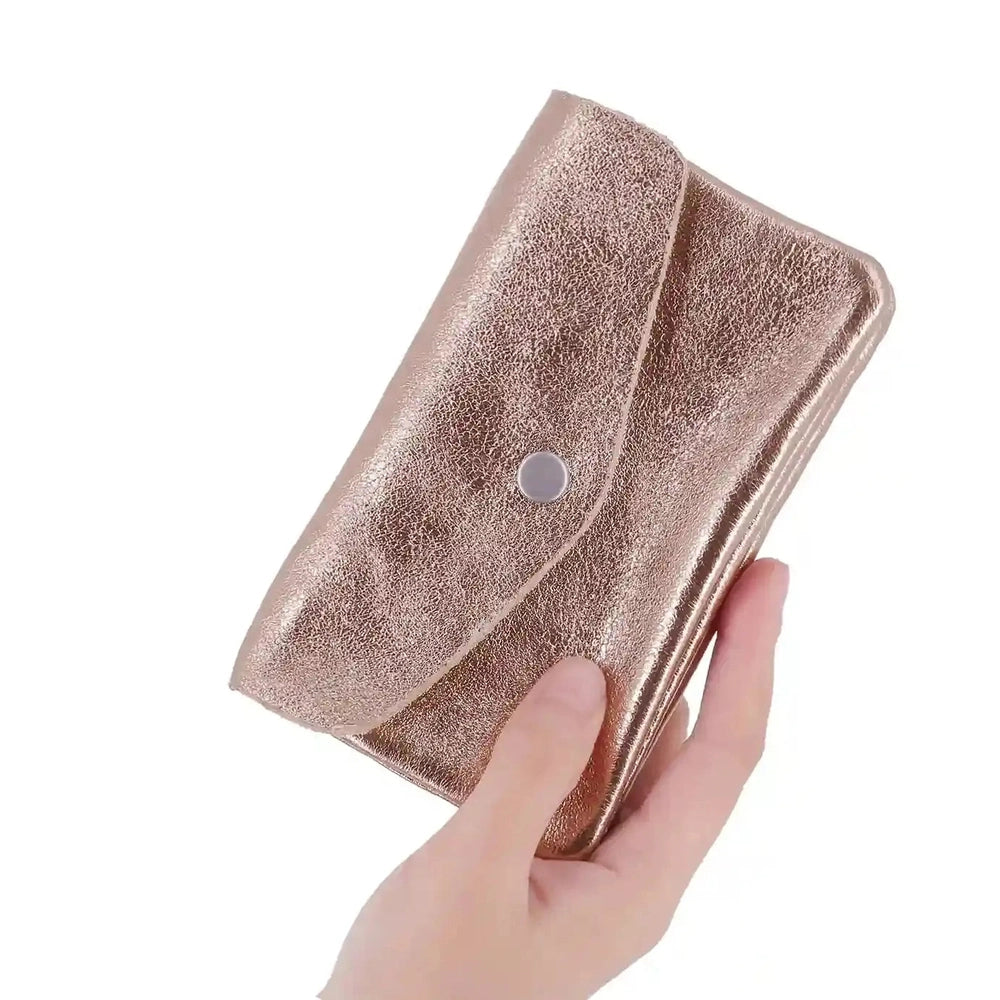 Portefeuille pochette passeport cuir isiré Or Rose Made in Italy