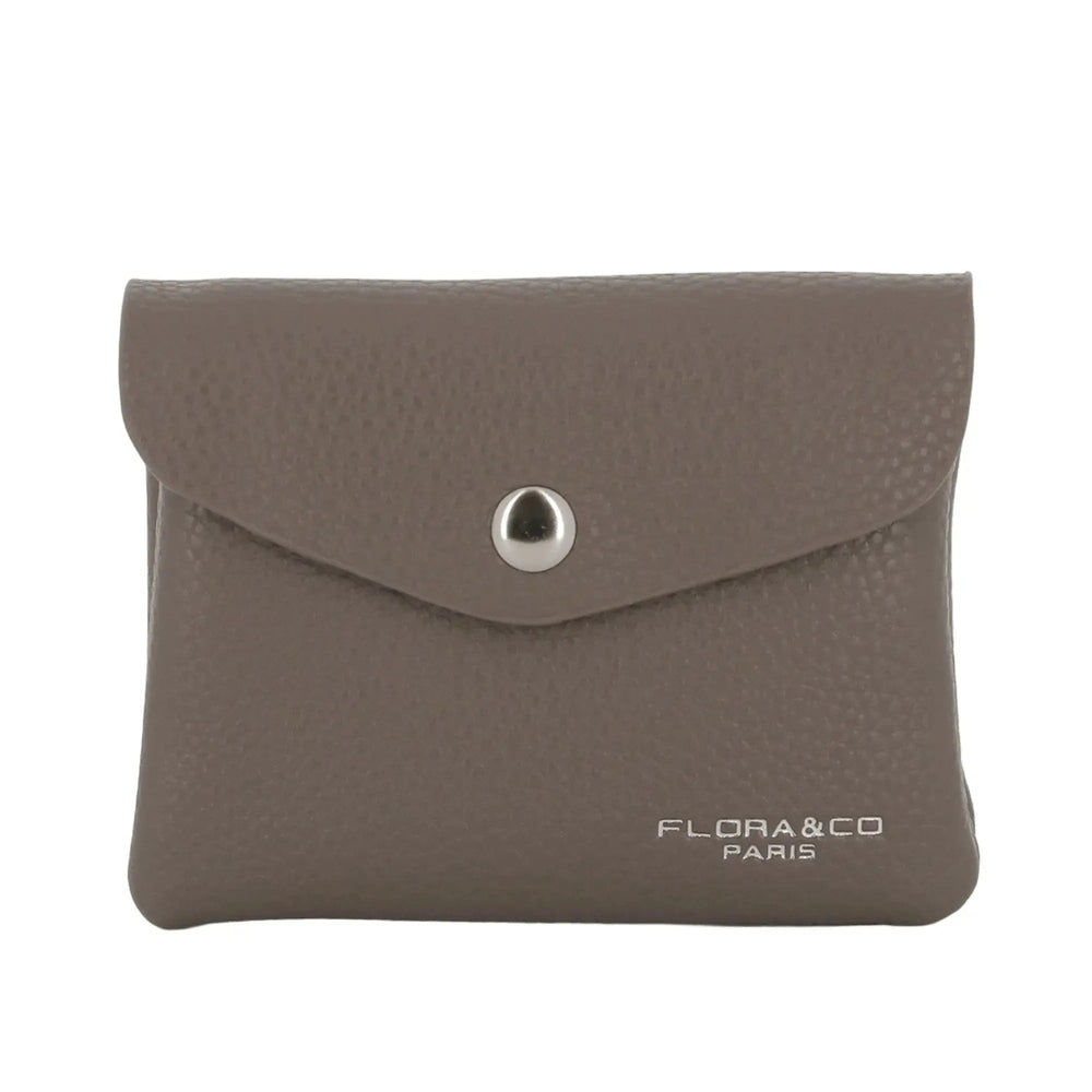 Flora & co Porte-monnaie cartes femme magnétique taupe foncé