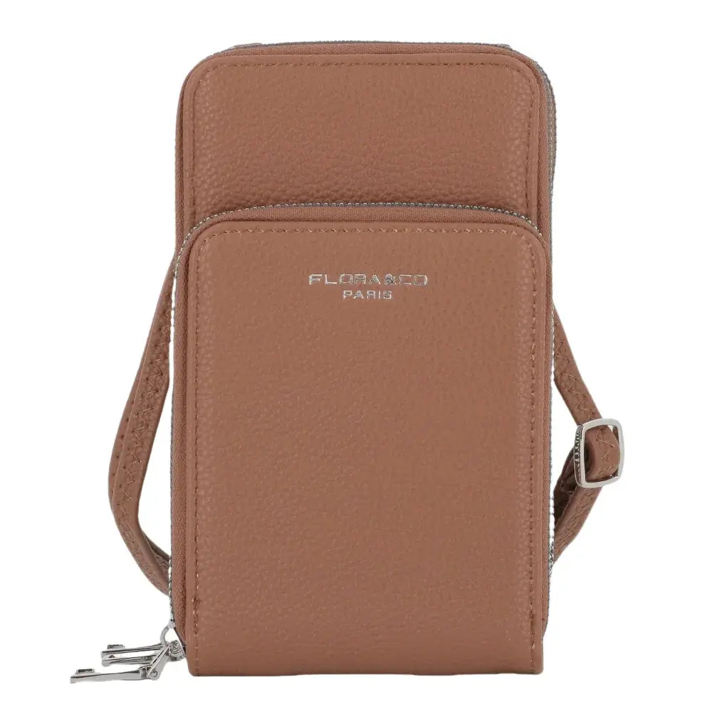 Sac bandoulière téléphone 6.7 Pouces femme camel Flora & co
