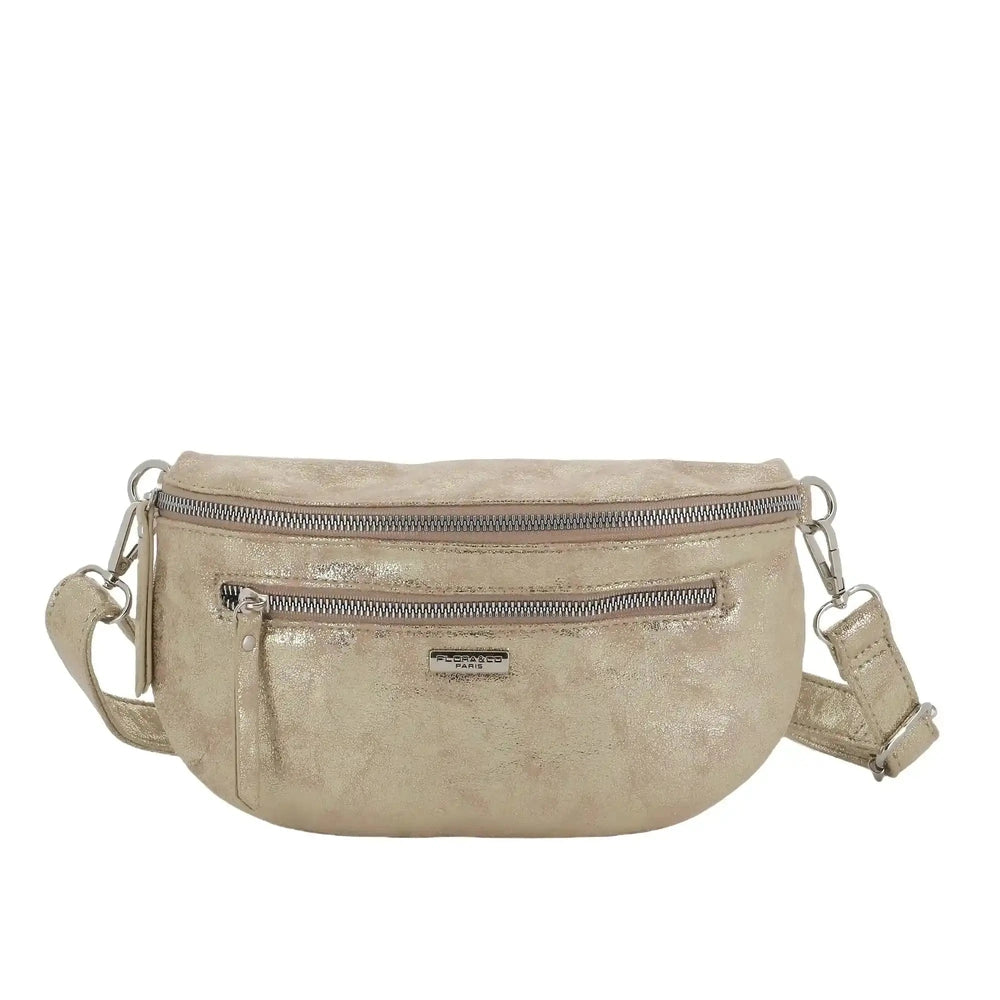 Sac banane bandoulière suédine doré Flora & co