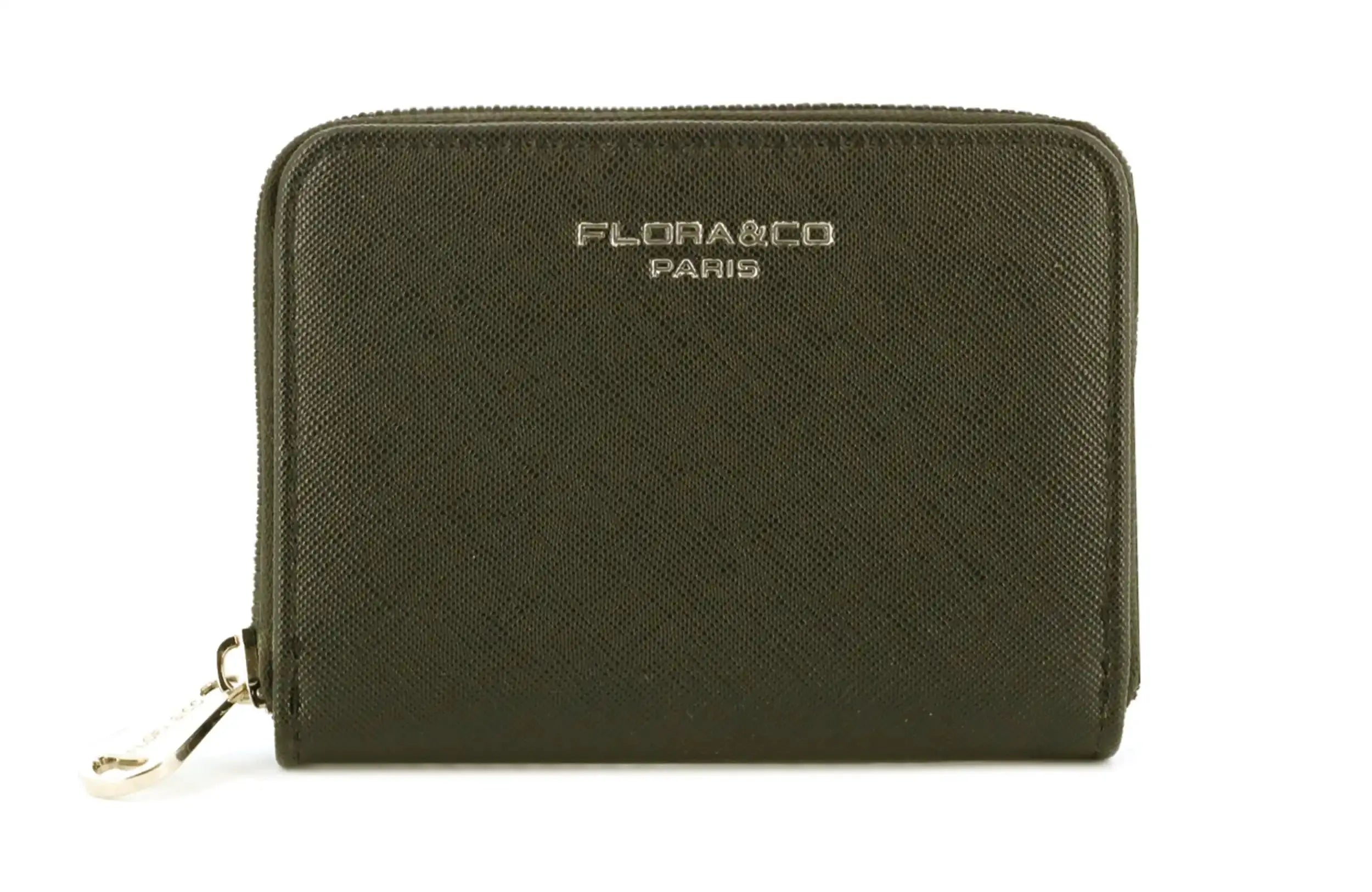 Flora & co Portefeuille porte-carte femme saffiano kaki