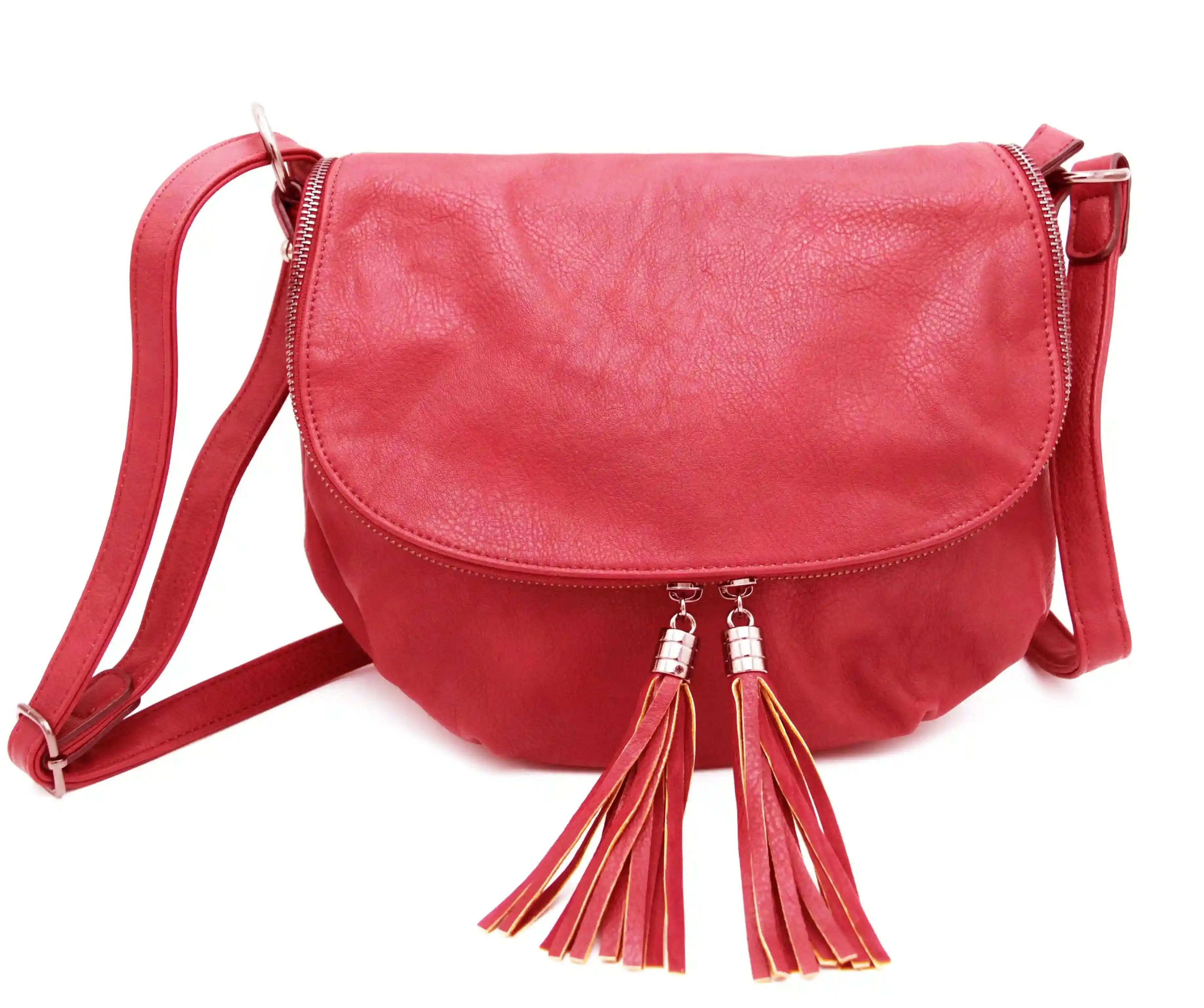 Flora & co Sac bandoulière femme franges s rouge