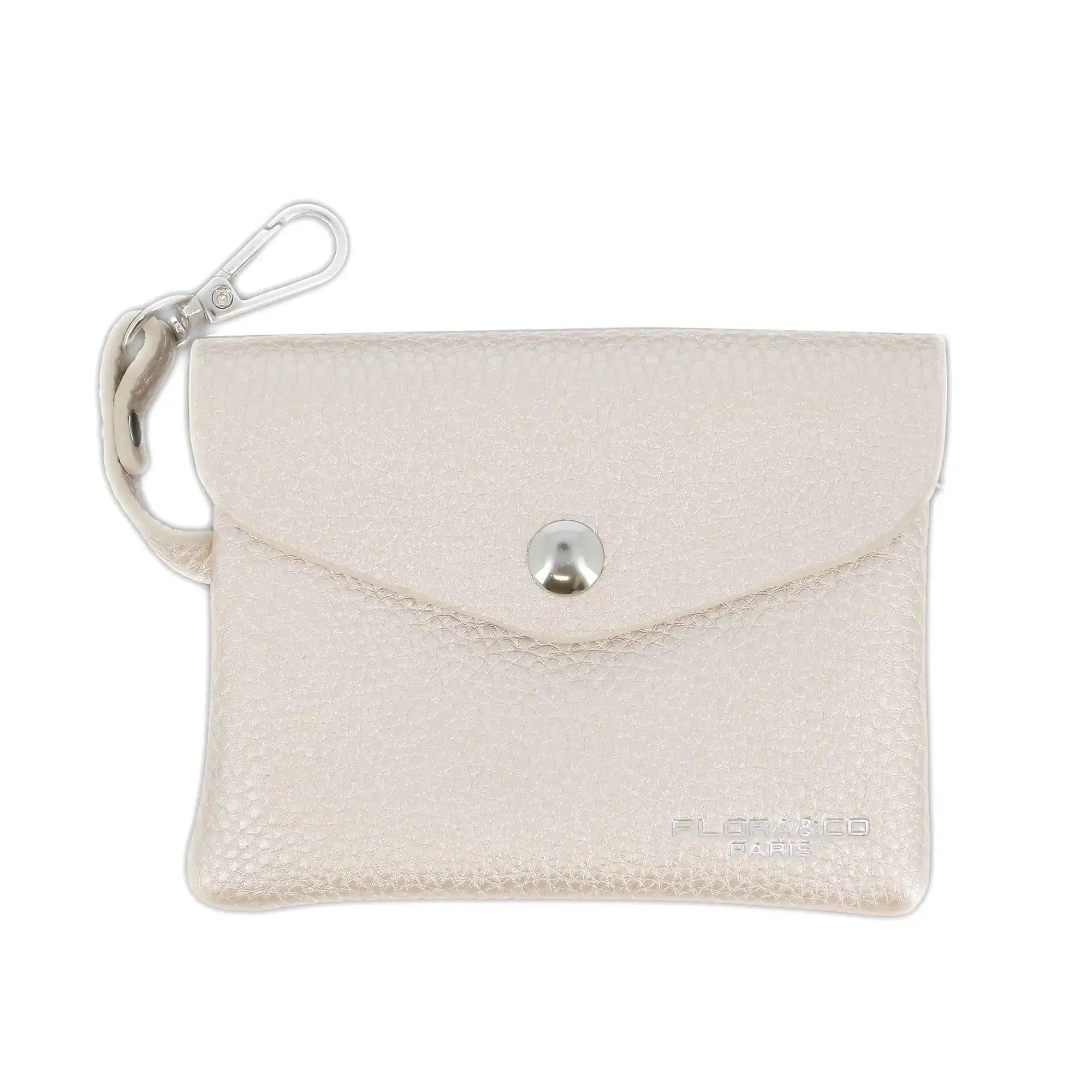 Flora & co Porte-monnaie cartes femme crochet ivoire