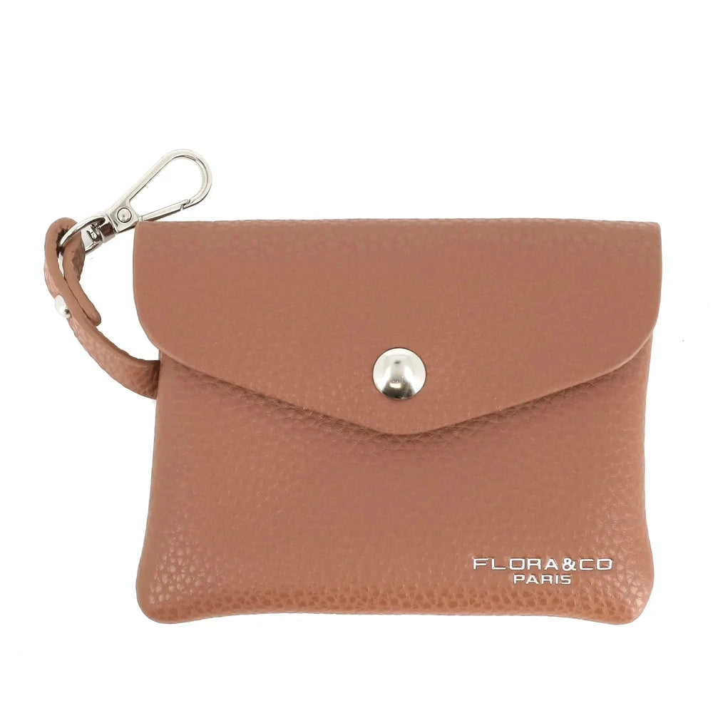 Flora & co Porte-monnaie cartes femme crochet camel