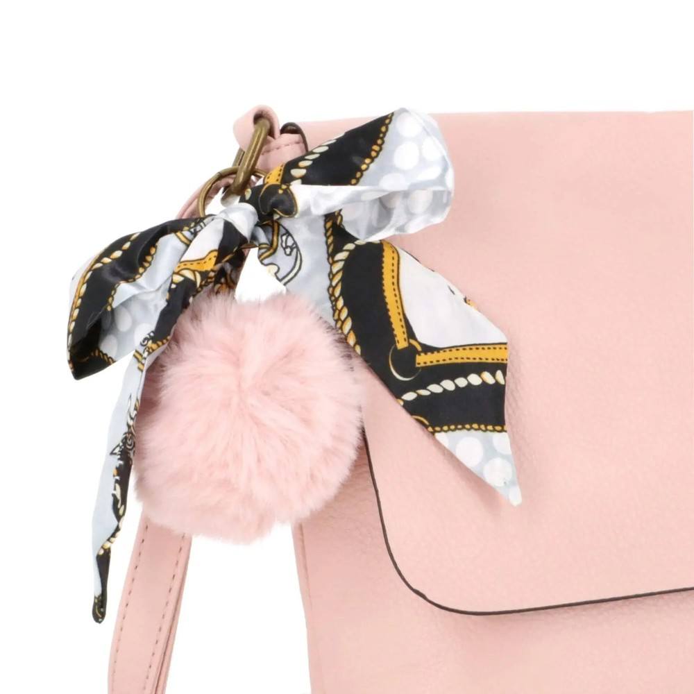 Flora & co Sac Bandoulière Souple Pompon Foulard rose