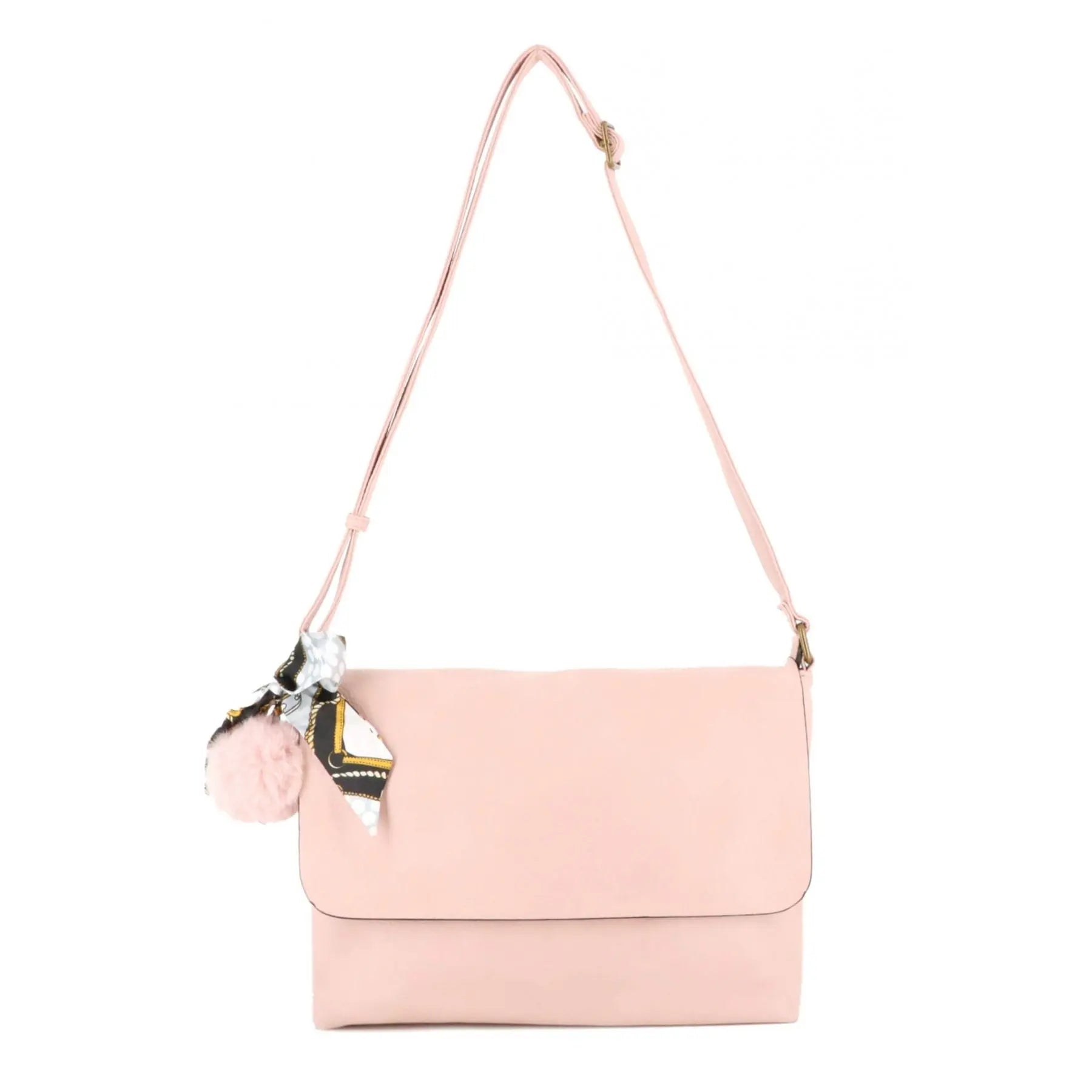 Flora & co Sac Bandoulière Souple Pompon Foulard rose