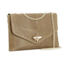 Made in Italy Sac bandoulière chaîne cuir femme croco taupe