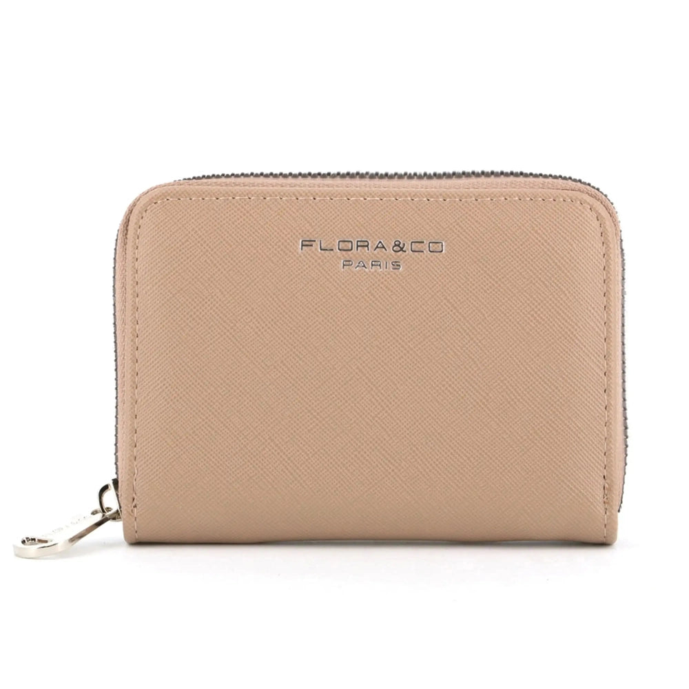 Flora & co Portefeuille porte-carte femme saffiano taupe
