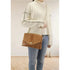 Made in Italy Sac bandoulière chaîne cuir femme croco camel
