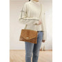 Made in Italy Sac bandoulière chaîne cuir femme croco camel