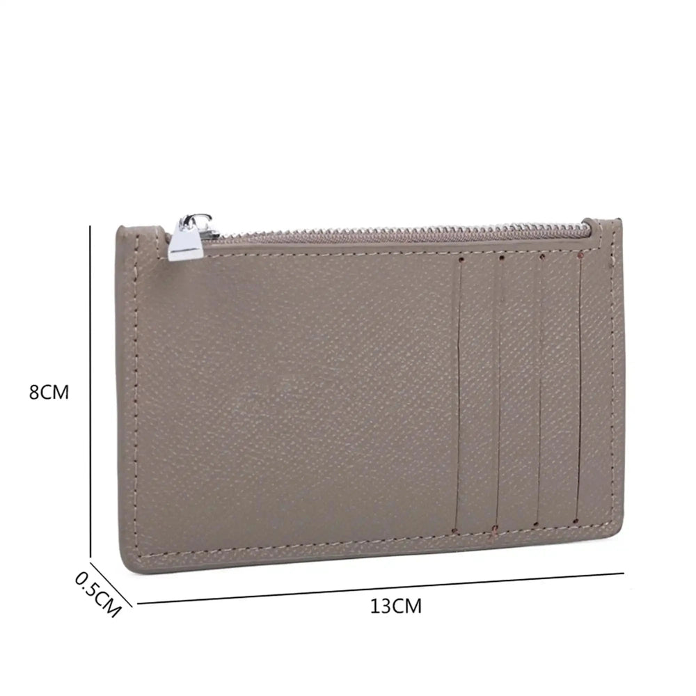 Gallantry Porte-cartes monnaies femme fin cuir gris