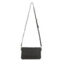 Vue 2 du Mini sac bandoulière femme cuir noir par Made in Italy.