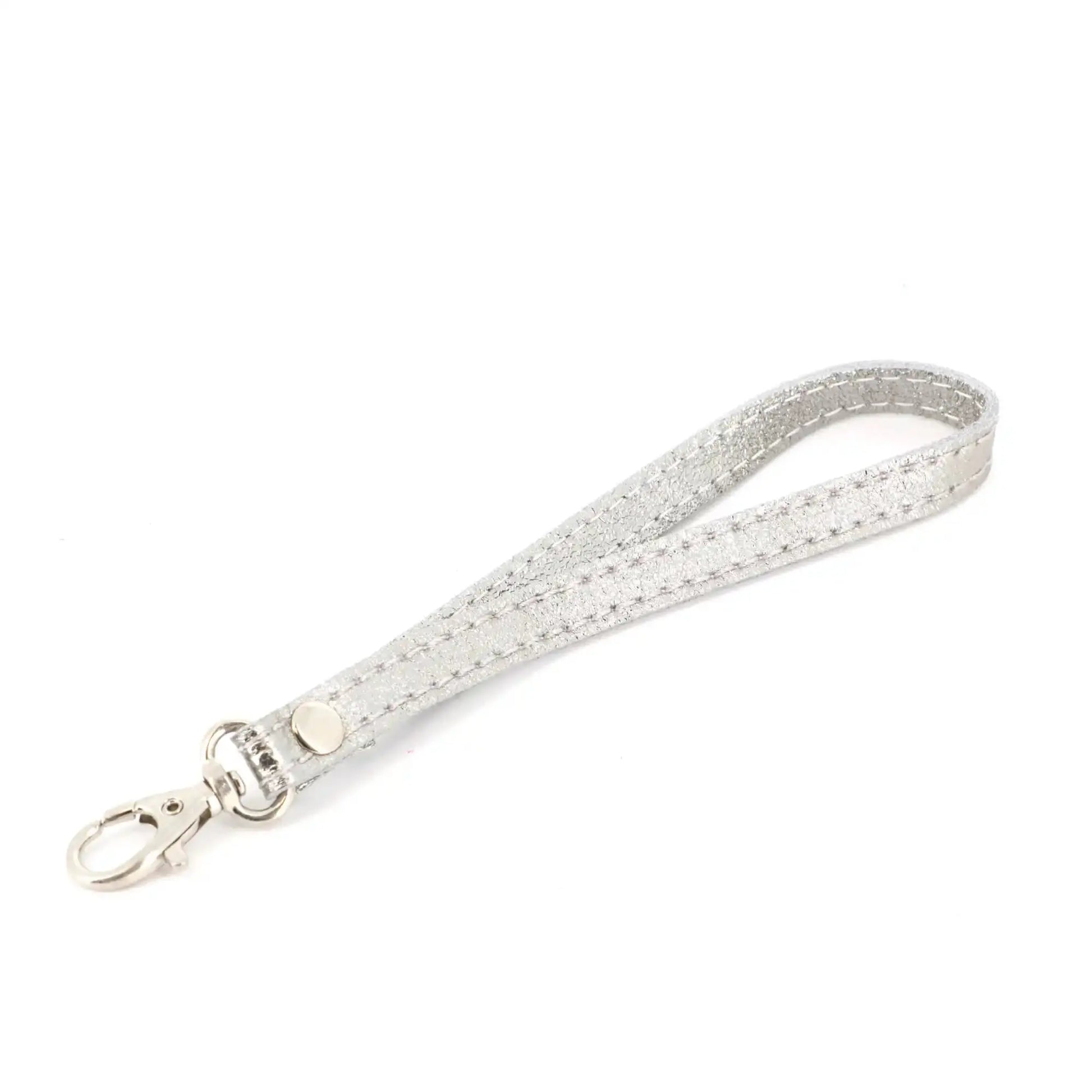 Made in Italy Pochette bandoulière cuir irisé lanière Argent