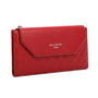 Gallantry Portefeuille longue tri-pli pu cuir matelassé rouge