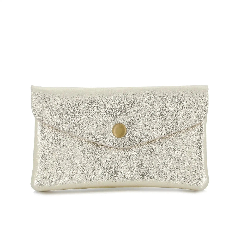 Made in Italy Porte-monnaie cartes femme cuir irisé 051 or