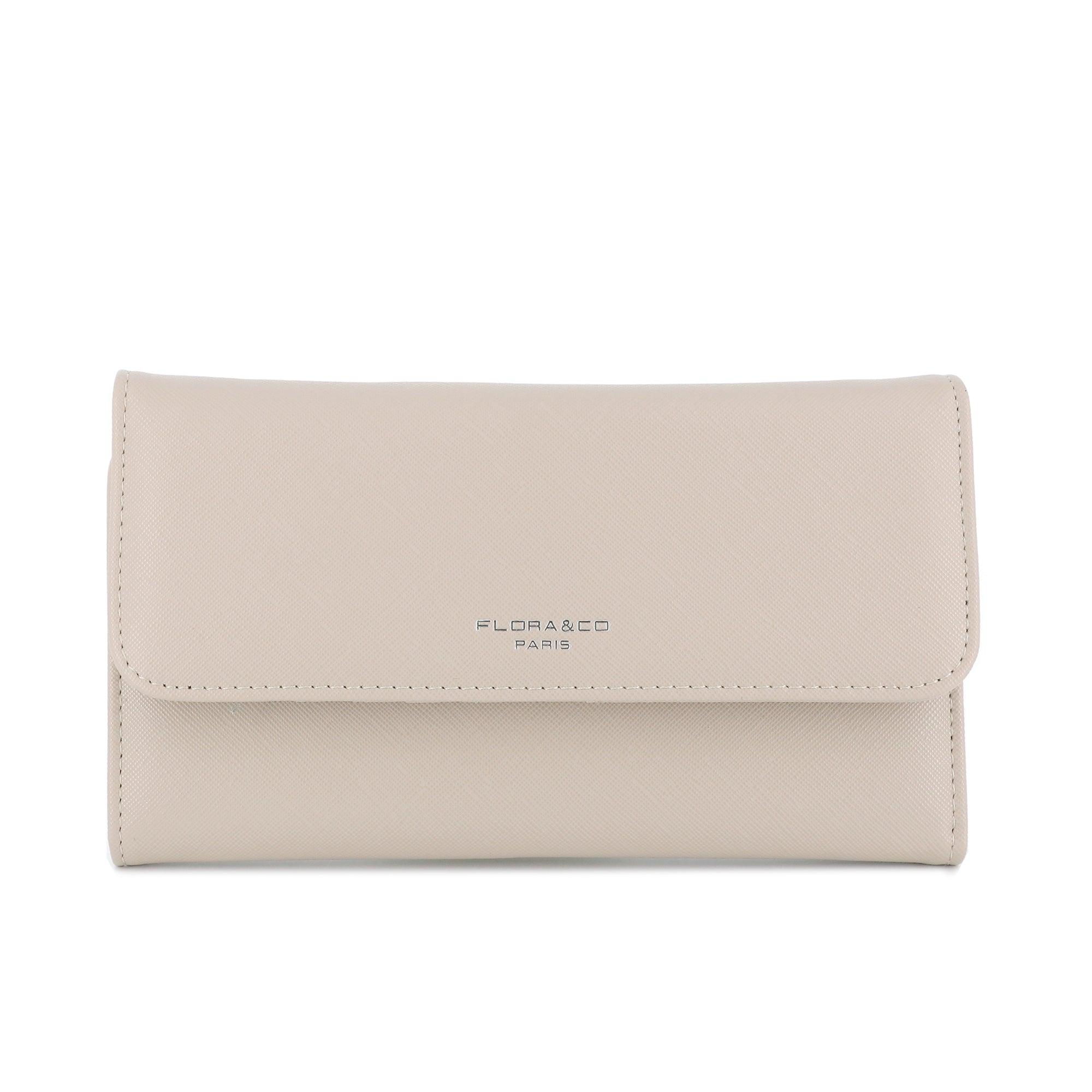 Flora & co - Portefeuille chéquier femme tout en un beige