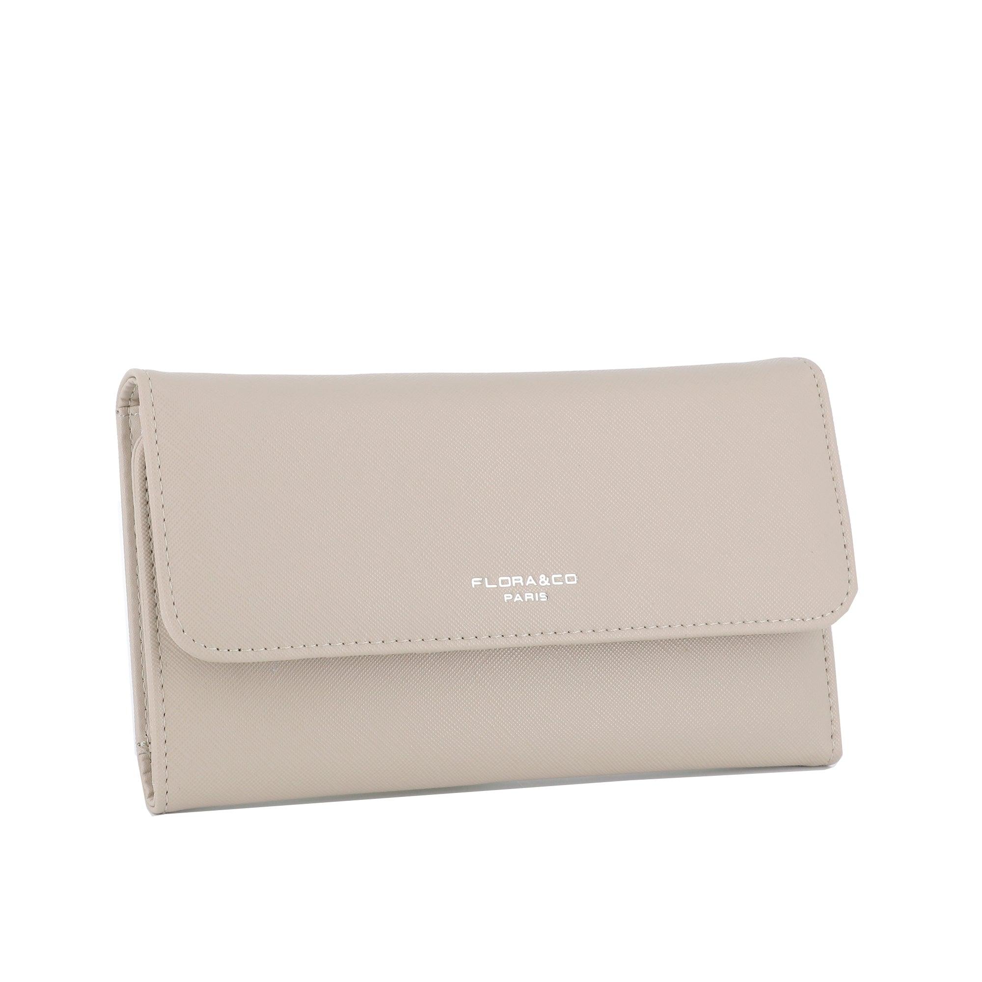 Flora & co - Portefeuille chéquier femme tout en un beige