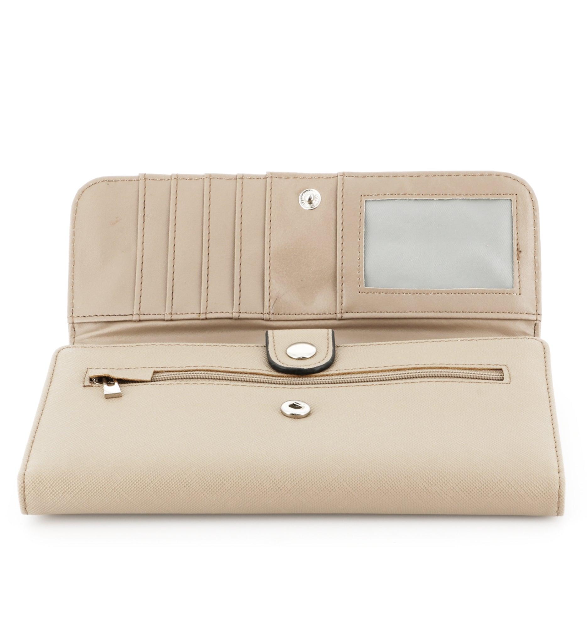 Flora & co - Portefeuille chéquier femme tout en un beige