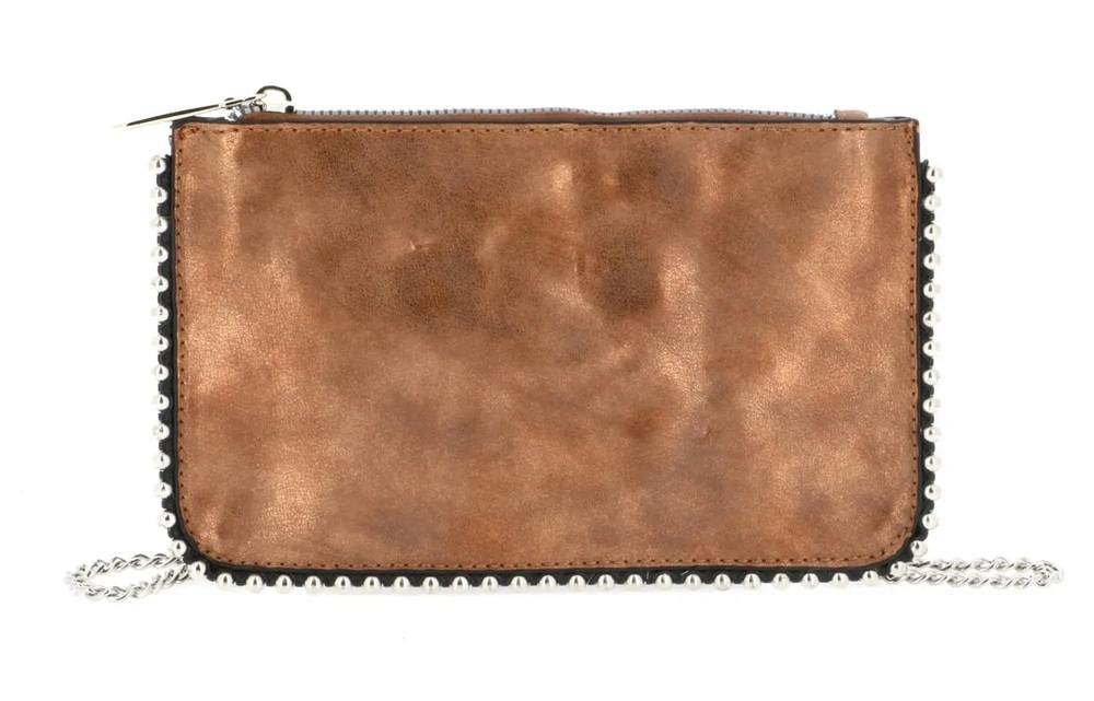 Flora & co Pochette chaînette femme à bille brillant marron