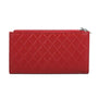 Gallantry Portefeuille longue tri-pli pu cuir matelassé rouge