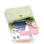 Made in Italy Porte-monnaie femme cuir daim irisé 044 vert