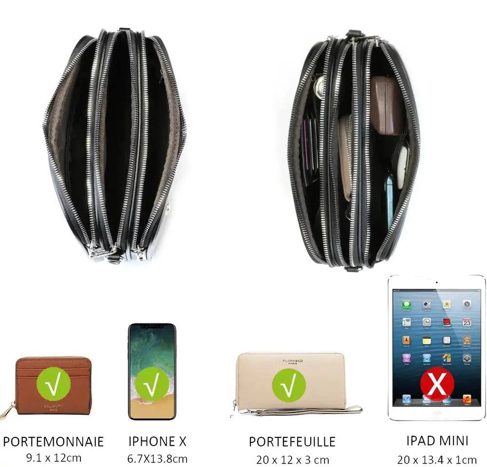 Flora & co Sac bandoulières femme multipoches noir