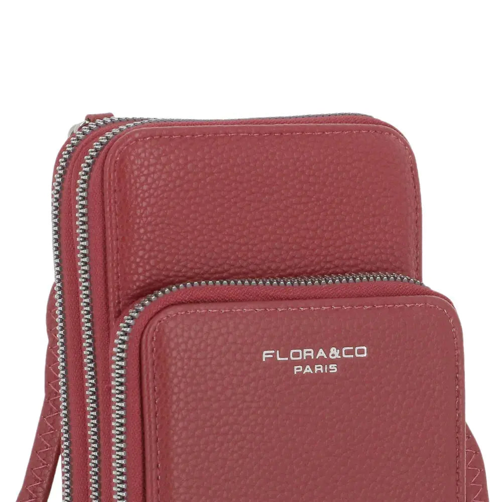 Sac bandoulière téléphone 6.7 Femme rouge foncé Flora & co