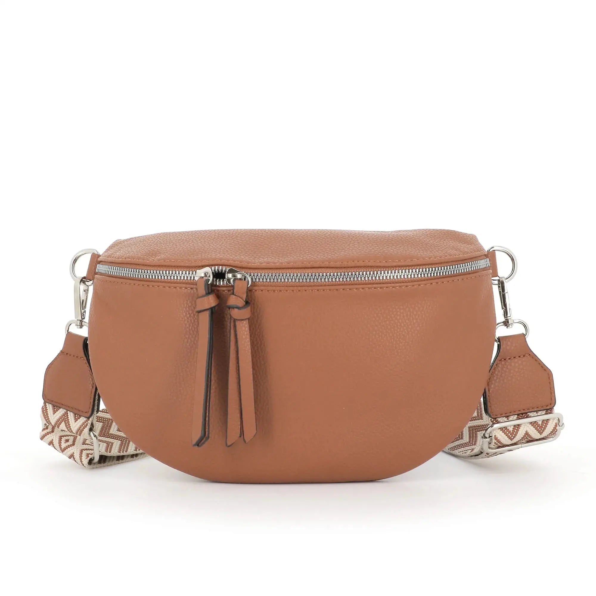 Sac banane femme similicuir grainé camel Flora & co