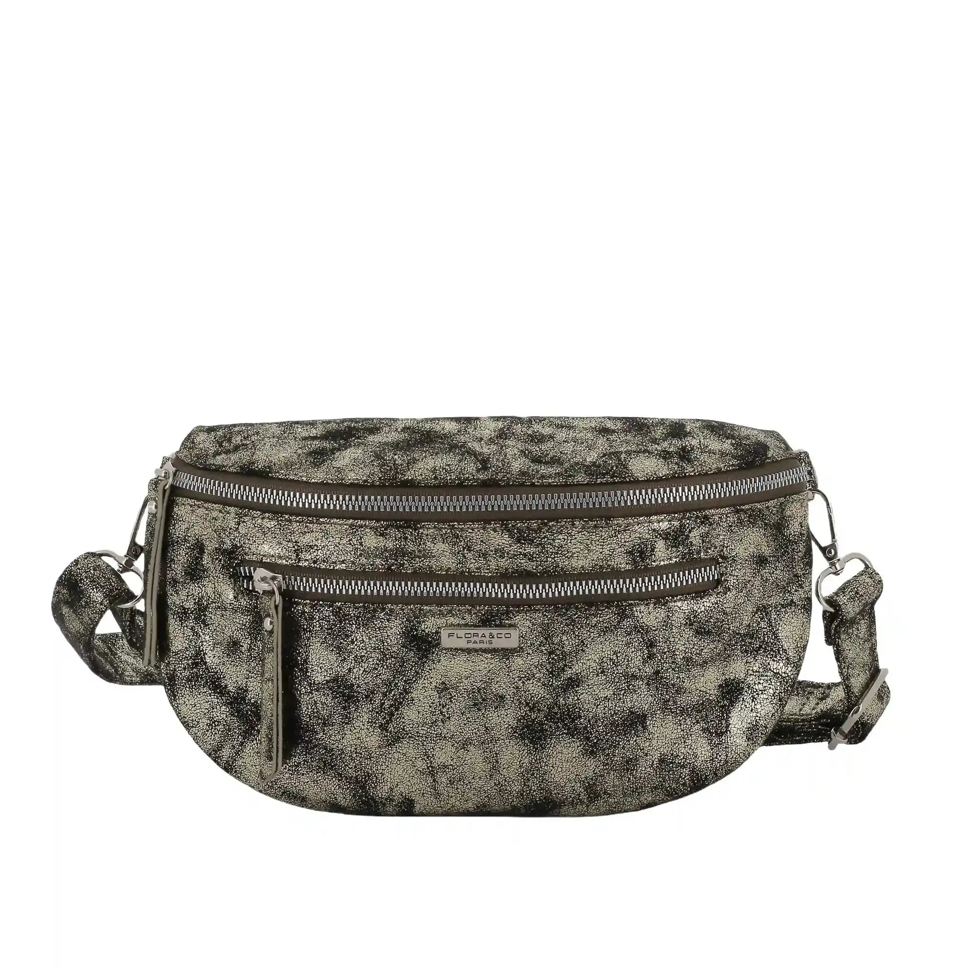Flora & co Sac banane bandoulière suédine marron métal