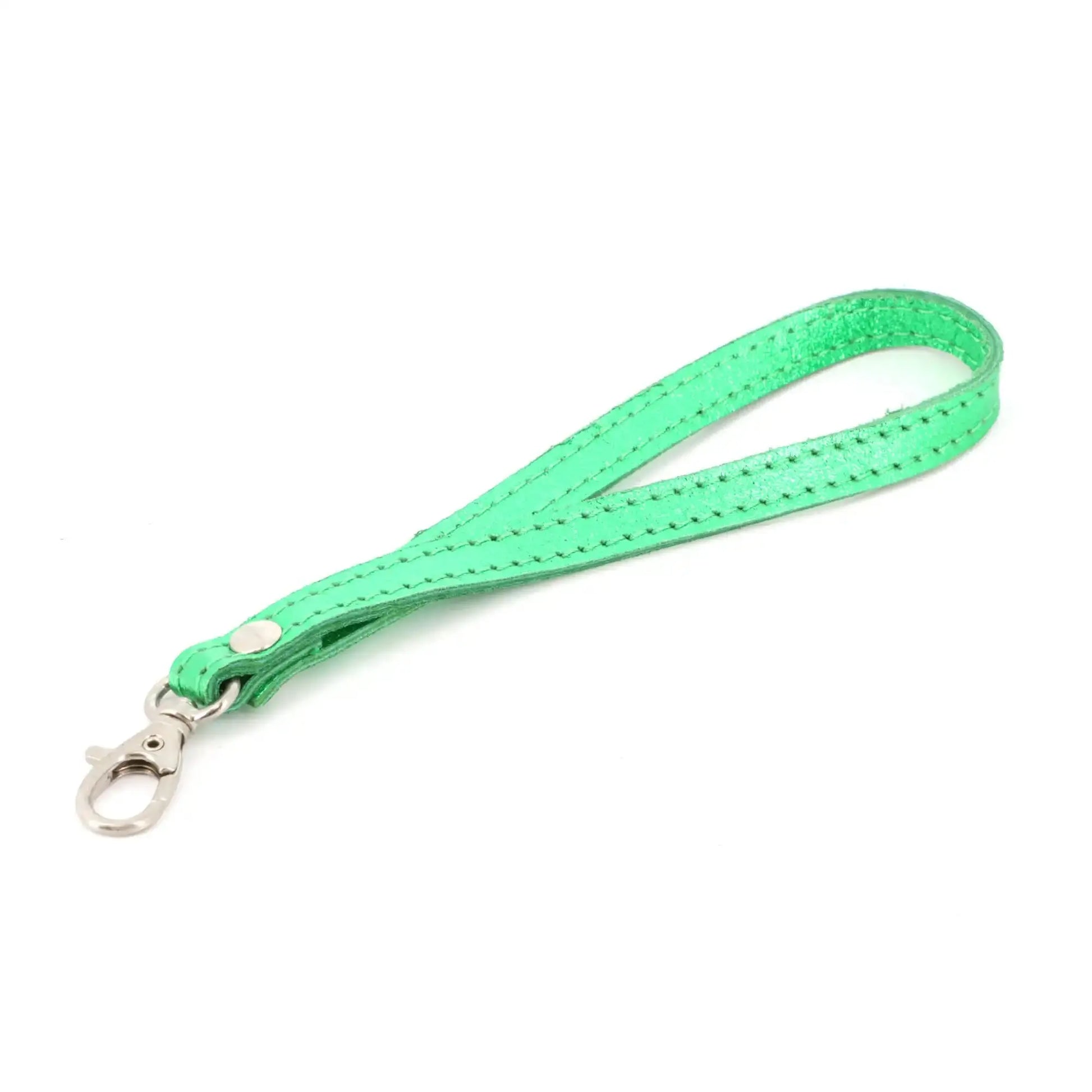 Made in Italy Pochette bandoulière cuir irisé lanière Vert