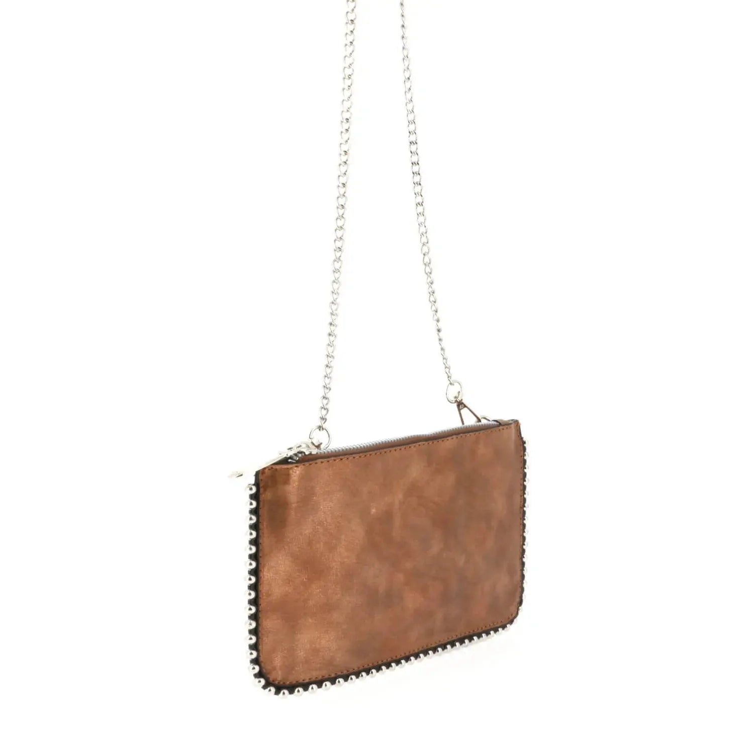 Flora & co Pochette chaînette femme à bille brillant marron