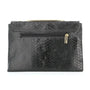 Made in Italy Sac bandoulière chaîne cuir femme croco noir