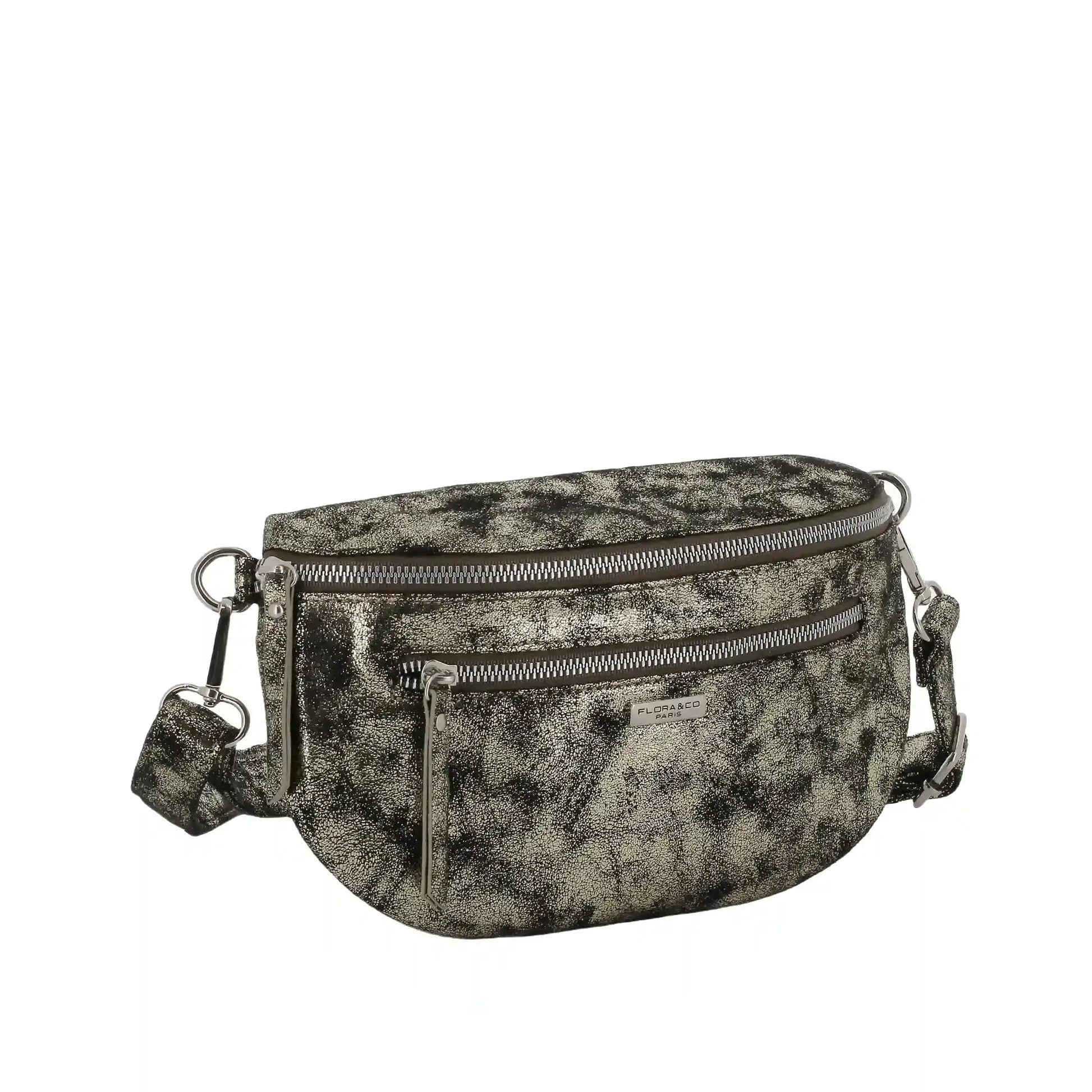 Flora & co Sac banane bandoulière suédine marron métal