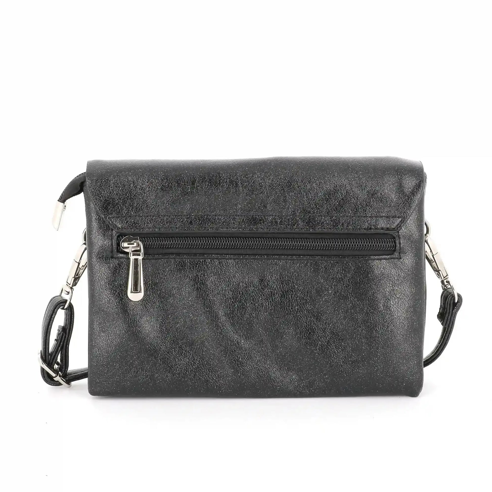 Flora & co Sac bandoulière femme irisé rabat noir