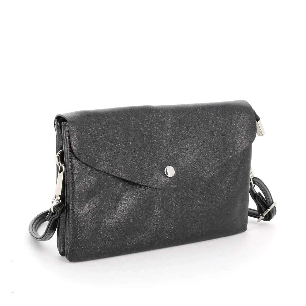 Flora & co Sac bandoulière femme irisé rabat noir