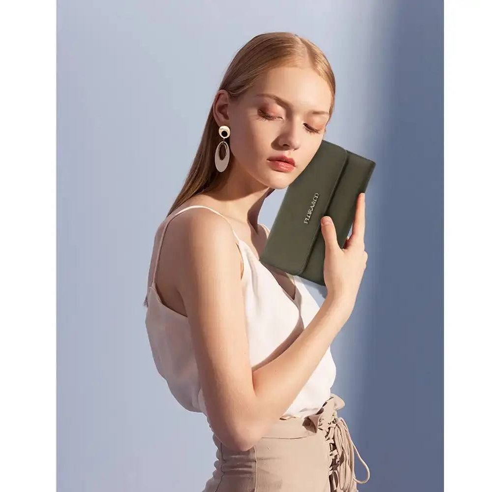 Flora & co Portefeuille chéquier femme tout en un taupe foncé