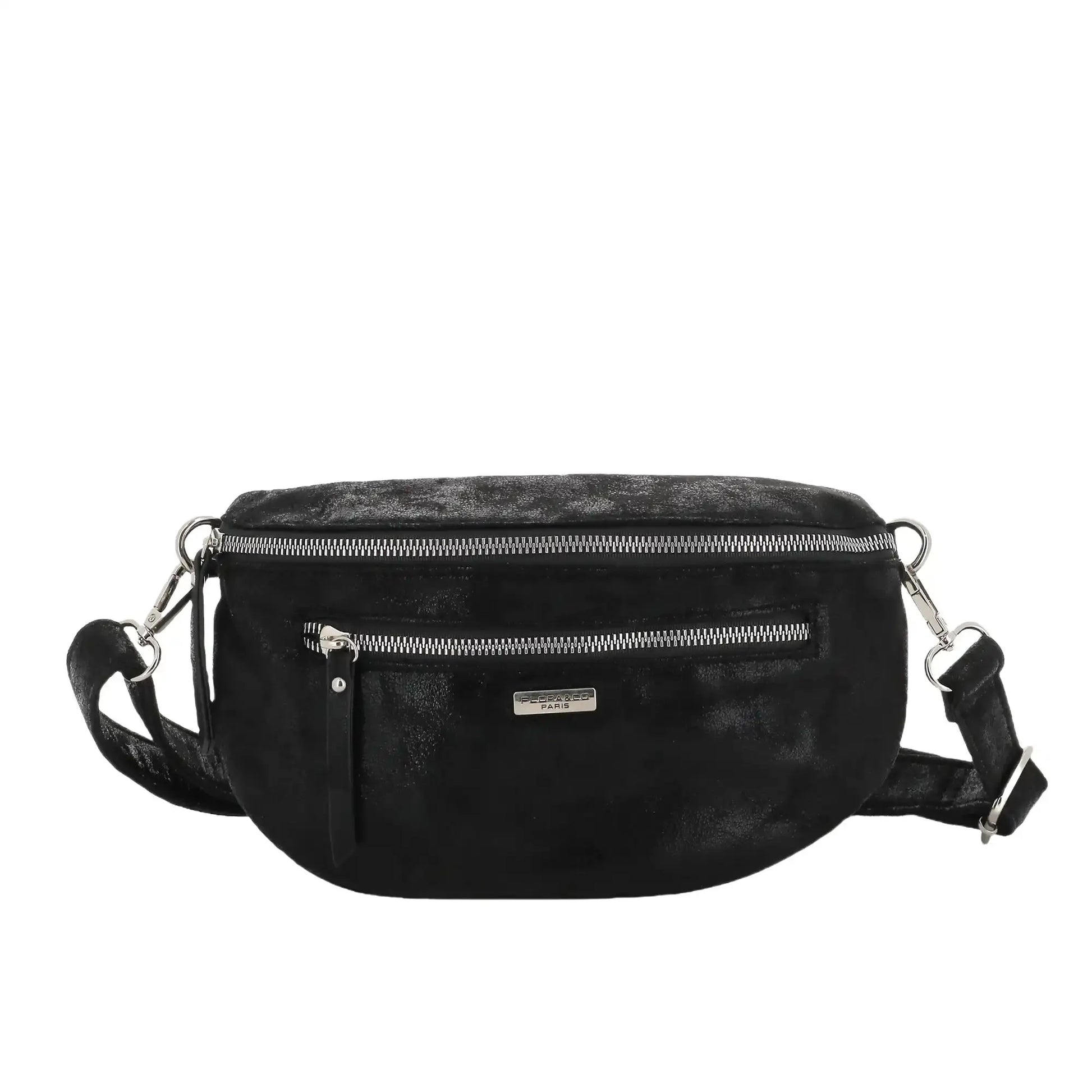 Flora & co Sac banane bandoulière suédine noir