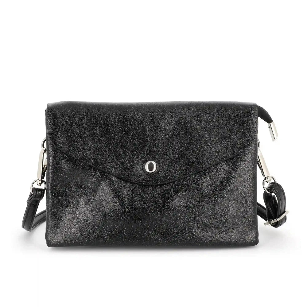 Flora & co Sac bandoulière femme irisé rabat noir