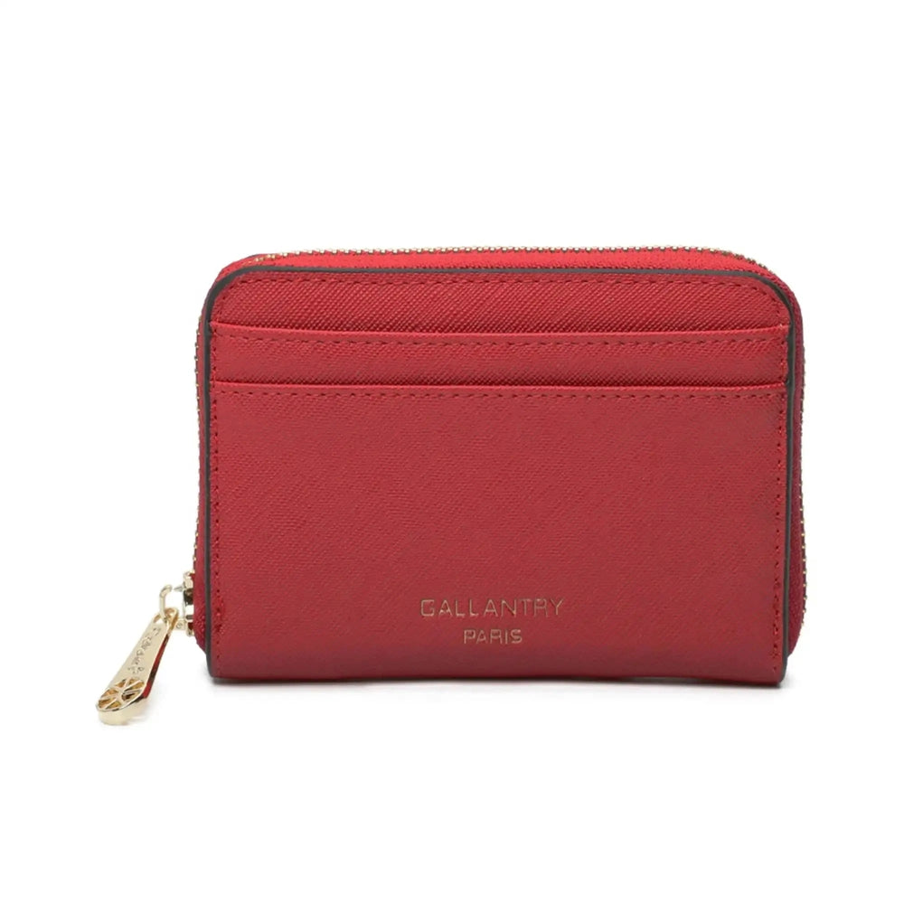 Gallantry Portefeuille porte-monnaie femme française rouge foncé
