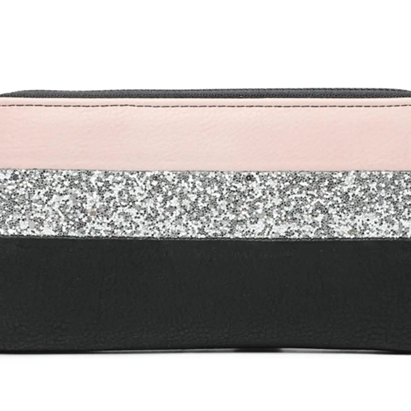 Gallantry Portefeuille long femme tout-en-un paillette rose
