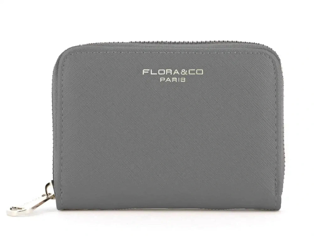 Flora & co Portefeuille porte-carte femme saffiano gris