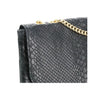 Made in Italy Sac bandoulière chaîne cuir femme croco noir