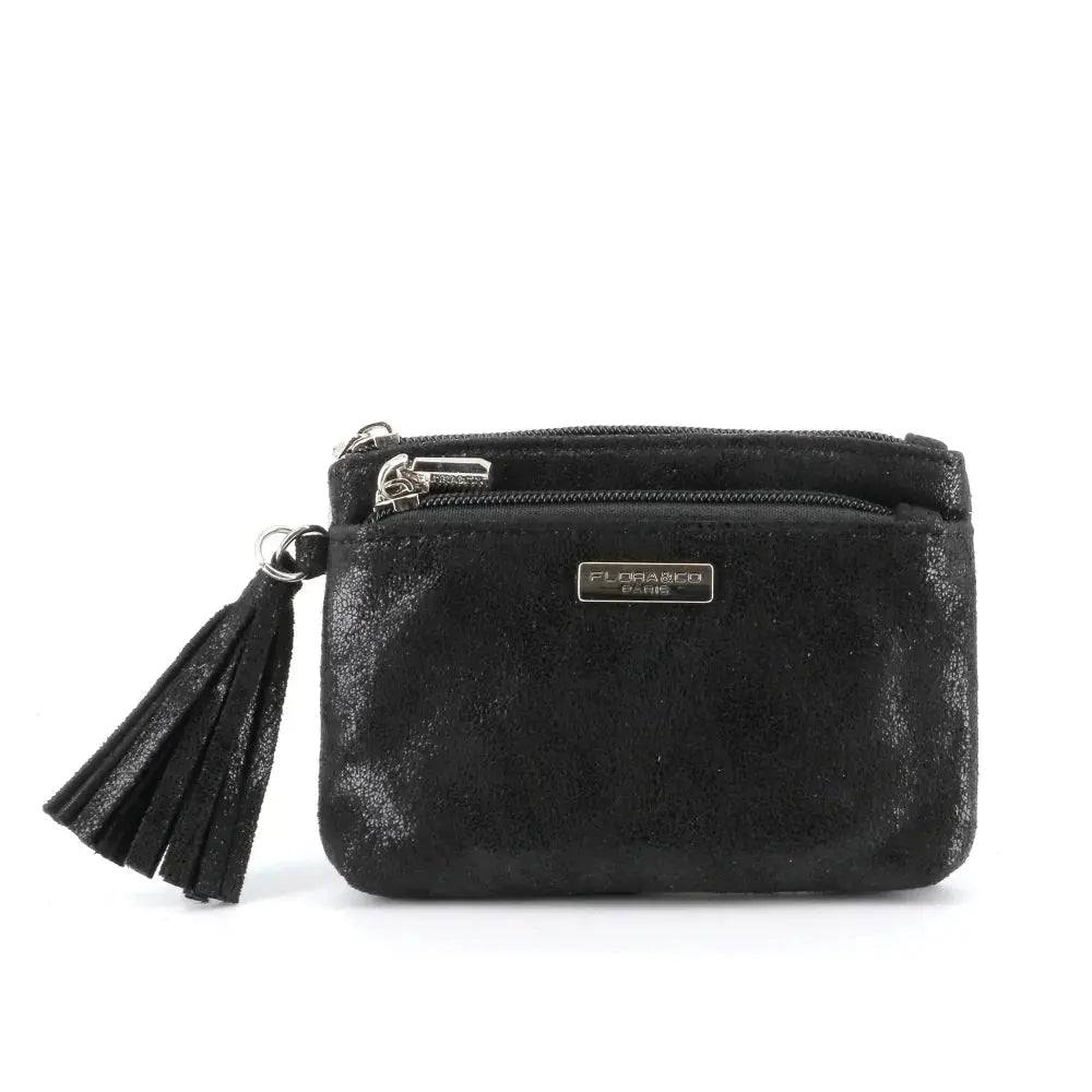 Porte-monnaie Femme Similicuir Suède Irisé noir