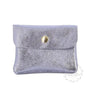 Porte-monnaie femme court cuir irisé Lilas main image