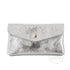 Porte-monnaie cartes femme cuir irisé Argent main image