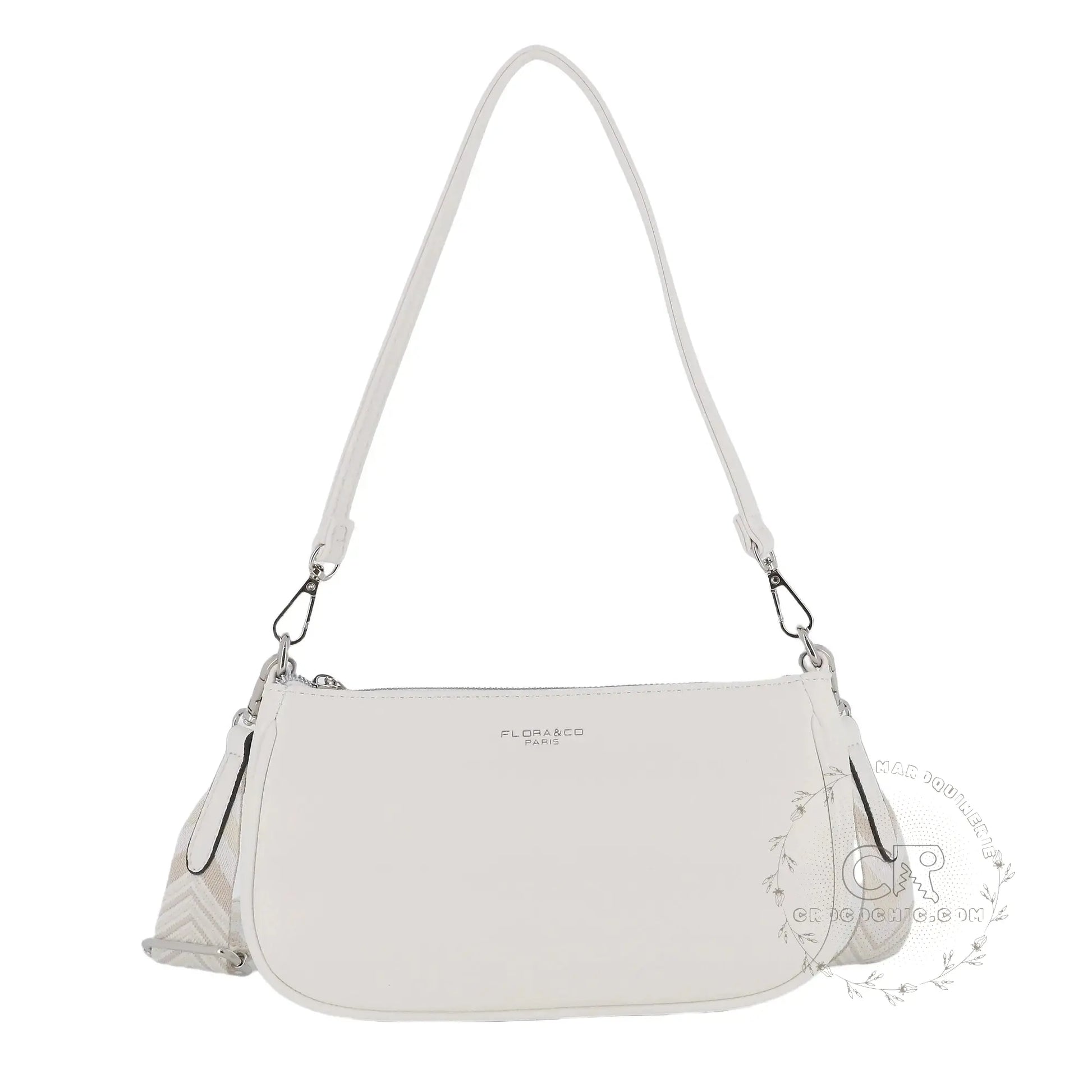Flora & co Sac baguette avec bandoulière Blanc