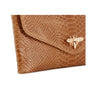 Made in Italy Sac bandoulière chaîne cuir femme croco camel