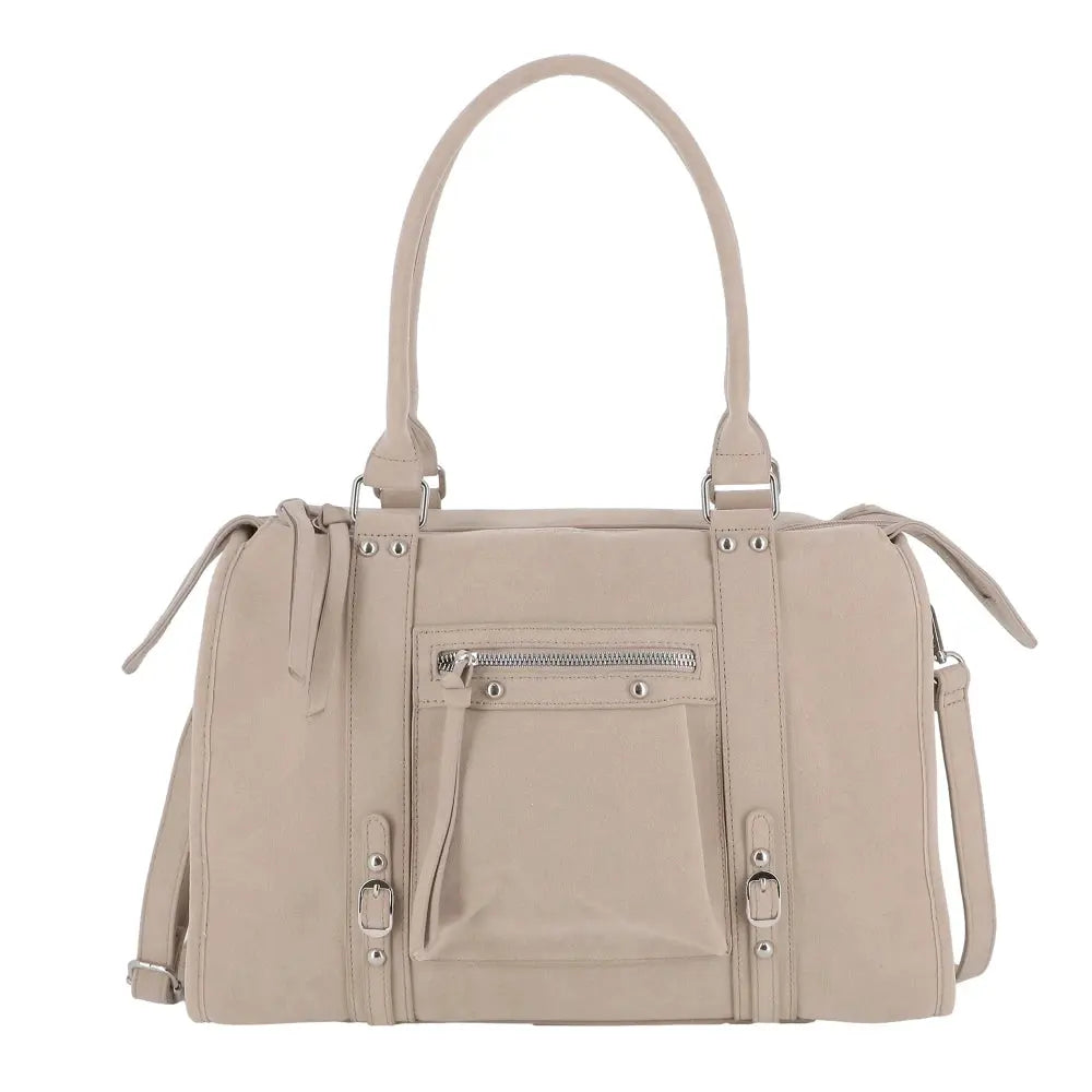 Grand sac cabas bowling effet daim Beige main image