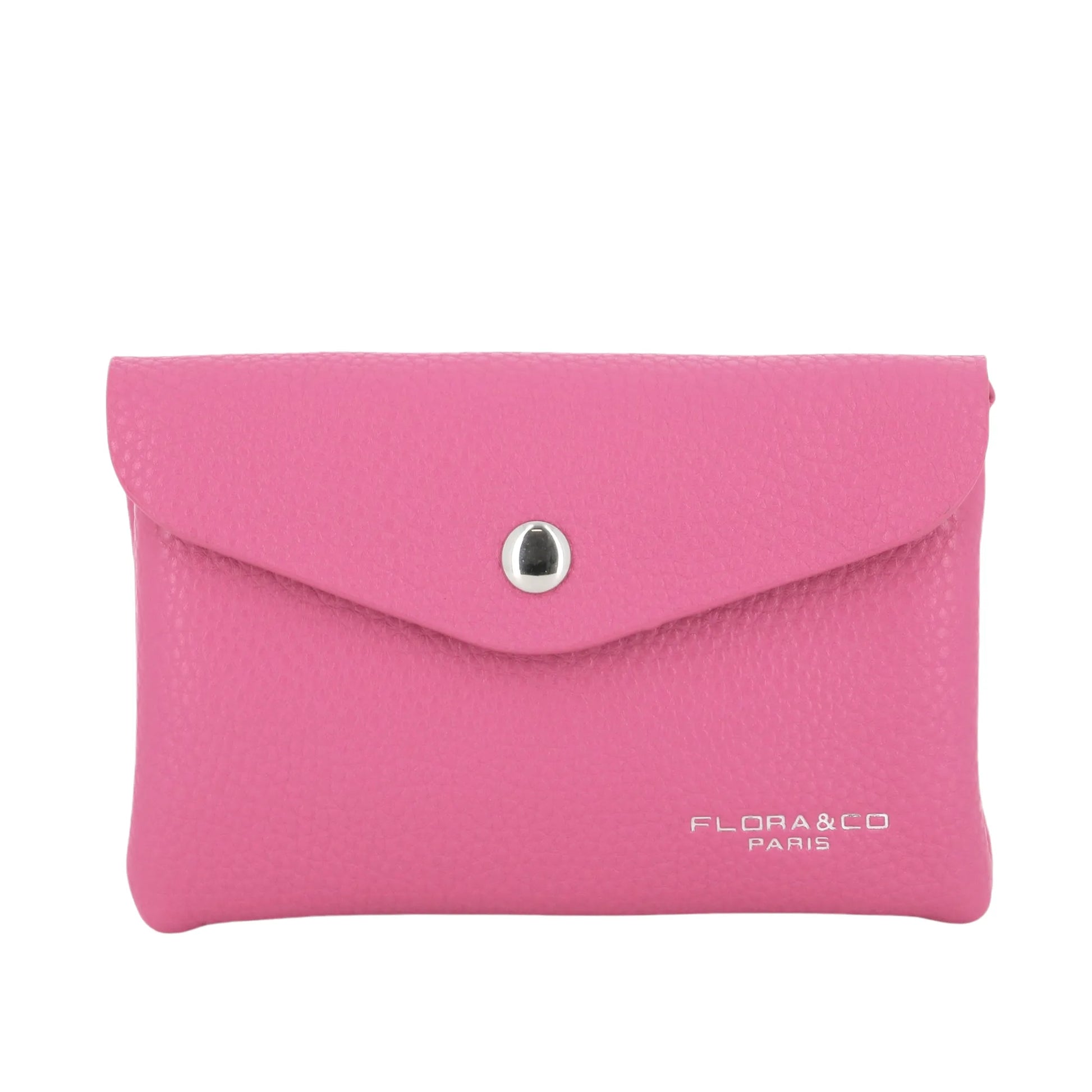 Porte-monnaie portefeuille femme mi-long Fuchsia main image