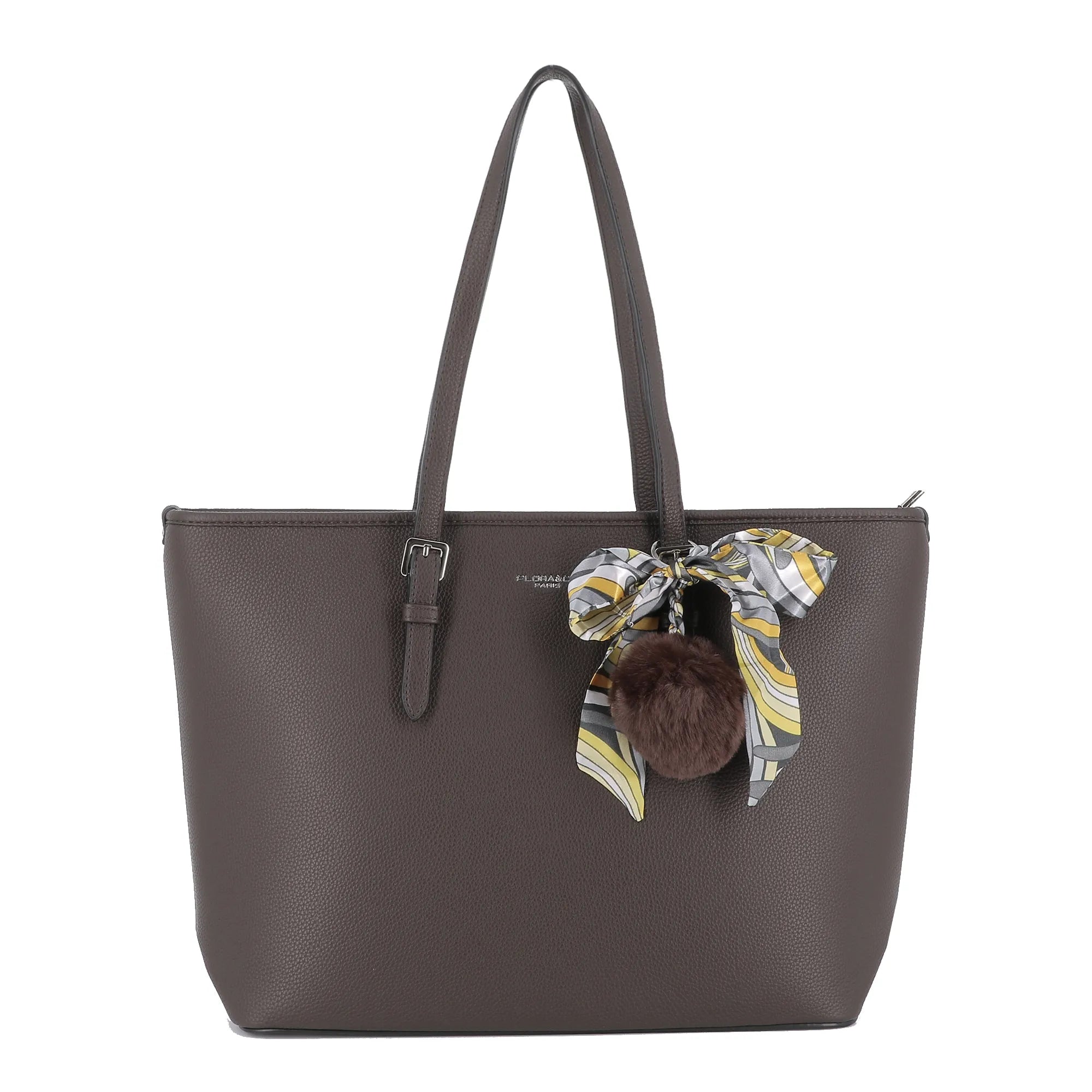 Sac à Main Femme Pompon Foulard Chocolat